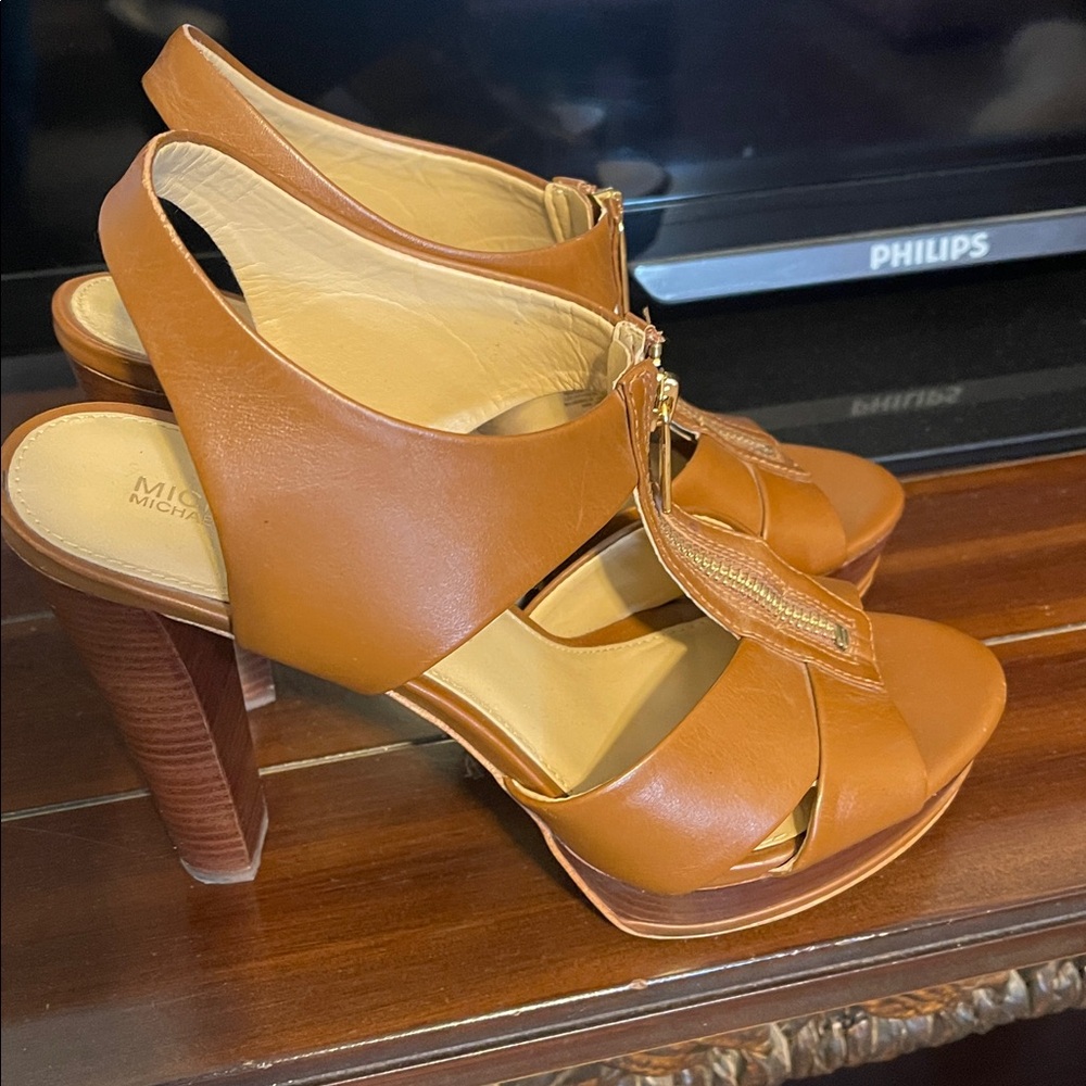 Michael Kors Tan Platform Sandals